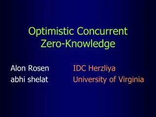 Optimistic Concurrent Zero-Knowledge