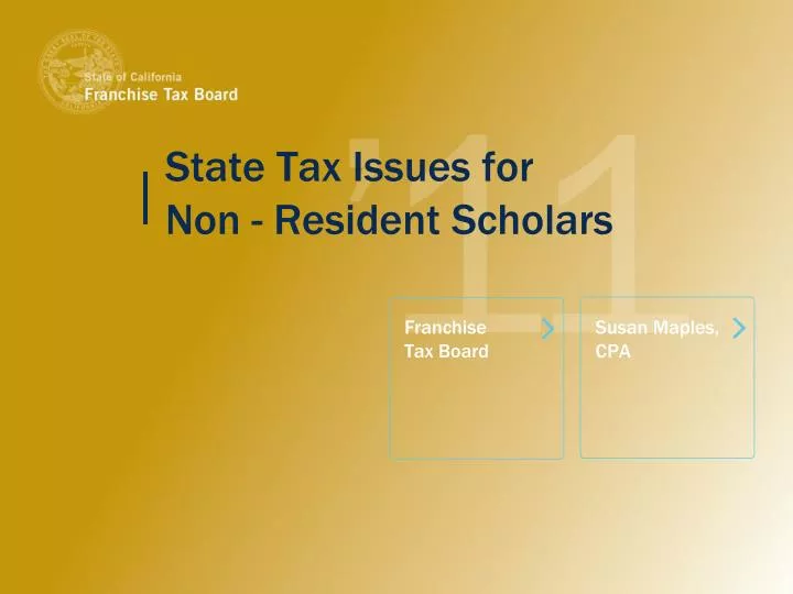 state tax issues for non resident scholars