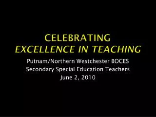 Celebrating excellence in teaching