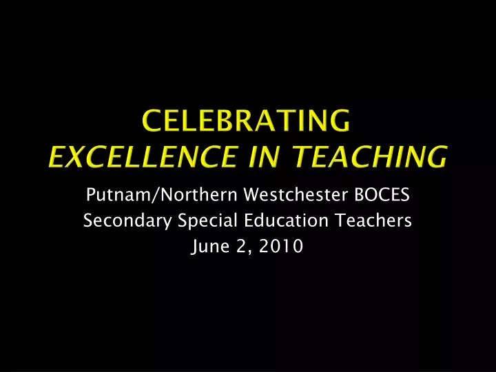 celebrating excellence in teaching