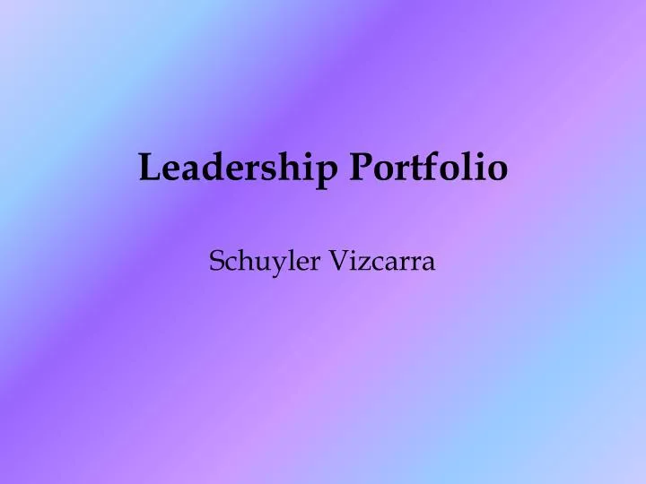 leadership portfolio