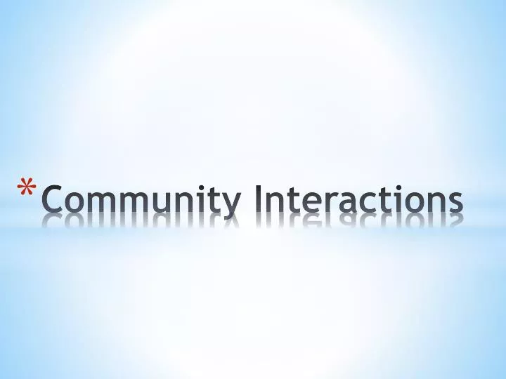 community interactions