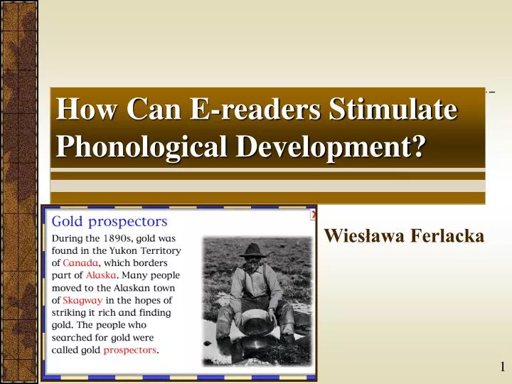 how can e readers stimulate phonological development