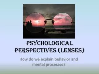 Psychological Perspectives (lenses)