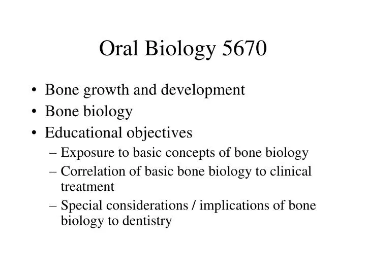 oral biology 5670