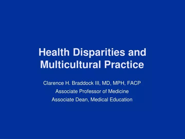 health disparities and multicultural practice