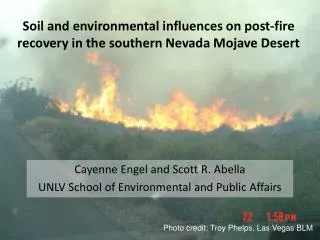 Soil and environmental influences on post-fire recovery in the southern Nevada Mojave Desert