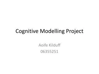 Cognitive Modelling Project