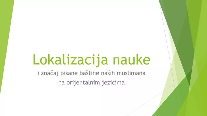 lokalizacija nauke