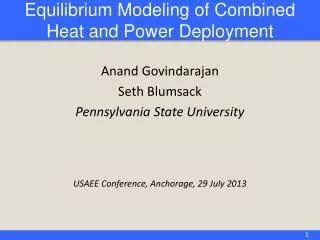 Equilibrium Modeling of Combined Heat and Power Deployment