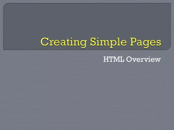 creating simple pages