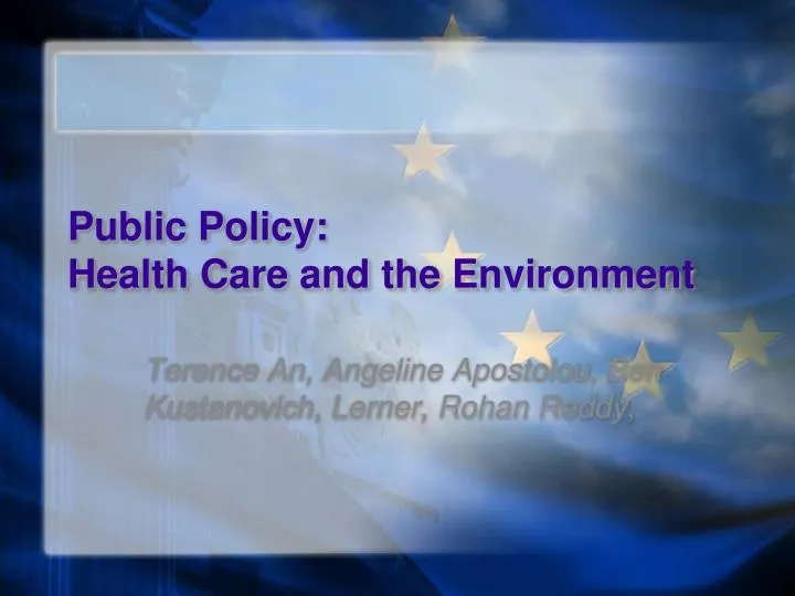 public policy health care and the environment