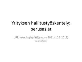 Yrityksen hallitustyöskentely: perusasiat