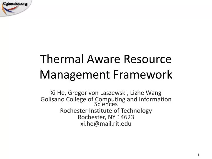 thermal aware resource management framework