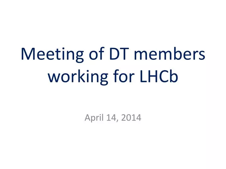 meeting of dt members working for lhcb