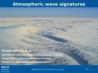 Torsten Schmidt et al. (GFZ German Research Centre for Geosciences, Potsdam)