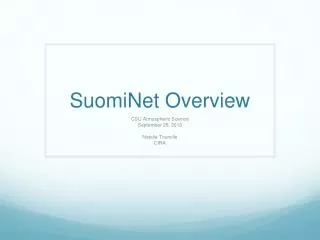 SuomiNet Overview
