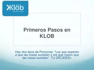 primeros pasos en klob