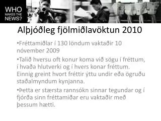 Alþjóðleg fjölmiðlavöktun 2010