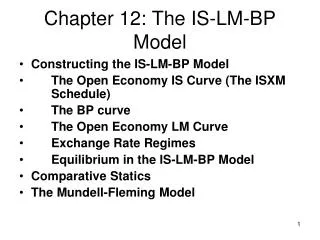 Chapter 12: The IS-LM-BP Model