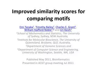 Improved similarity scores for comparing motifs