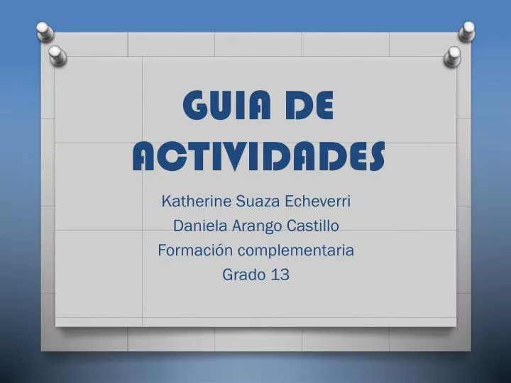 guia de actividades