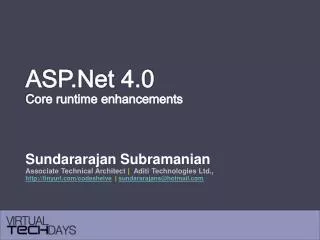 ASP.Net 4.0 Core runtime enhancements