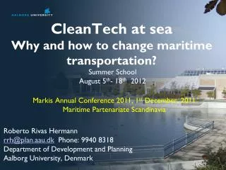 CleanTech at sea Why and how to change maritime transportation?