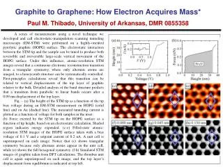 graphite to graphene how electron acquires mass paul m thibado university of arkansas dmr 0855358