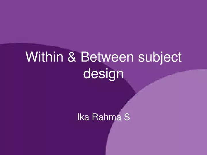 within between subject design