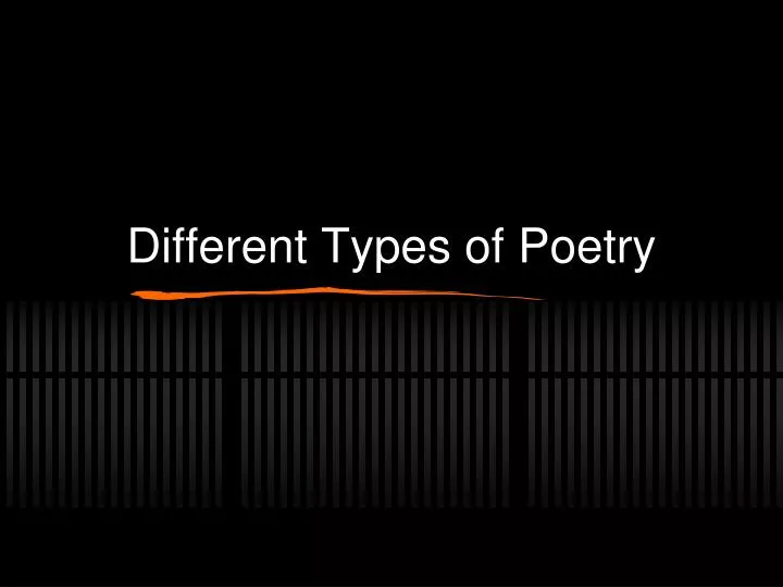 different types of poetry