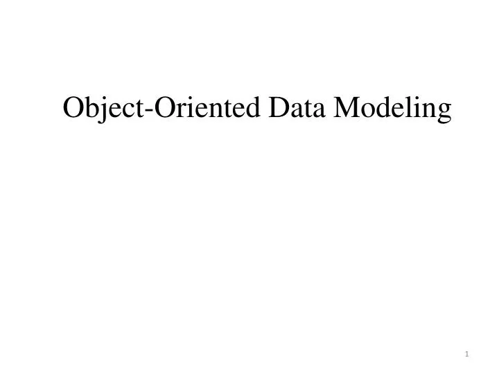 object oriented data modeling