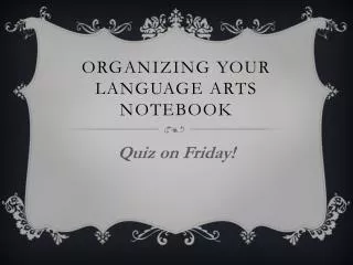 Organizing Your Language arts notebook