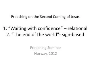 Preaching Seminar Norway, 2012