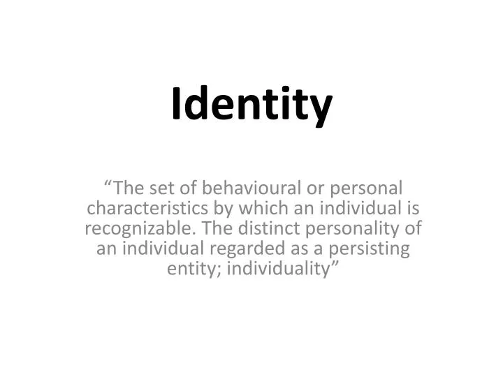 identity