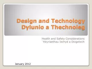 Design and Technology Dylunio a Thechnoleg