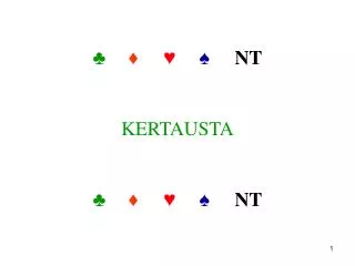 ♣ ♦ ♥ ♠ NT KERTAUSTA ♣ ♦ ♥ ♠ NT