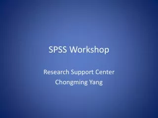 SPSS Workshop