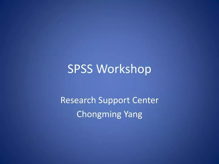 spss workshop