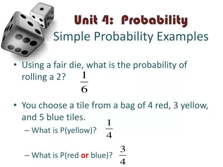 unit 4 probability simple probability examples