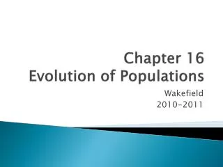 chapter 16 evolution of populations