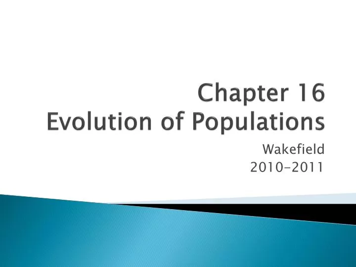 chapter 16 evolution of populations