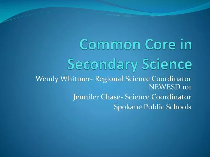 common core in secondary science