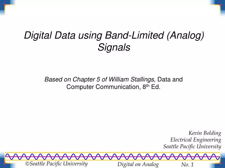 digital d ata using band limited analog signals