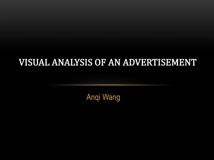 visual analysis of an advertisement