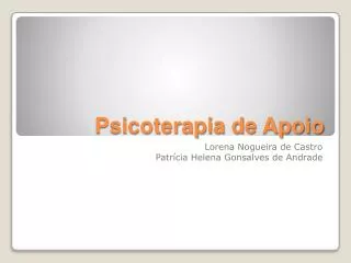 psicoterapia de apoio