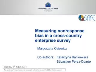 Measuring nonresponse bias in a cross-country enterprise survey