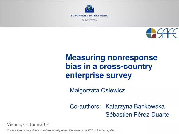 measuring nonresponse bias in a cross country enterprise survey