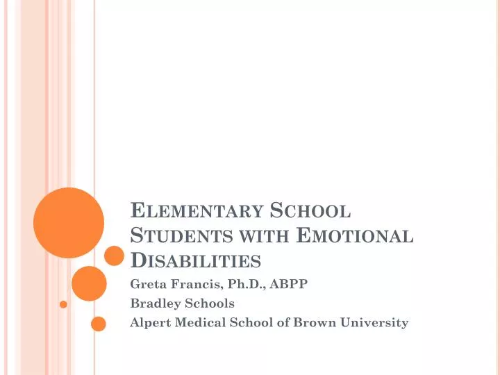 elementary school students with emotional disabilities