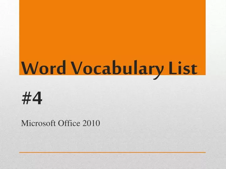 word vocabulary list 4